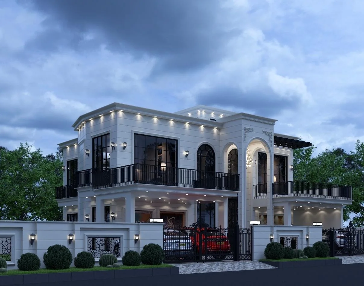 Ongoing luxury villa — arched façade