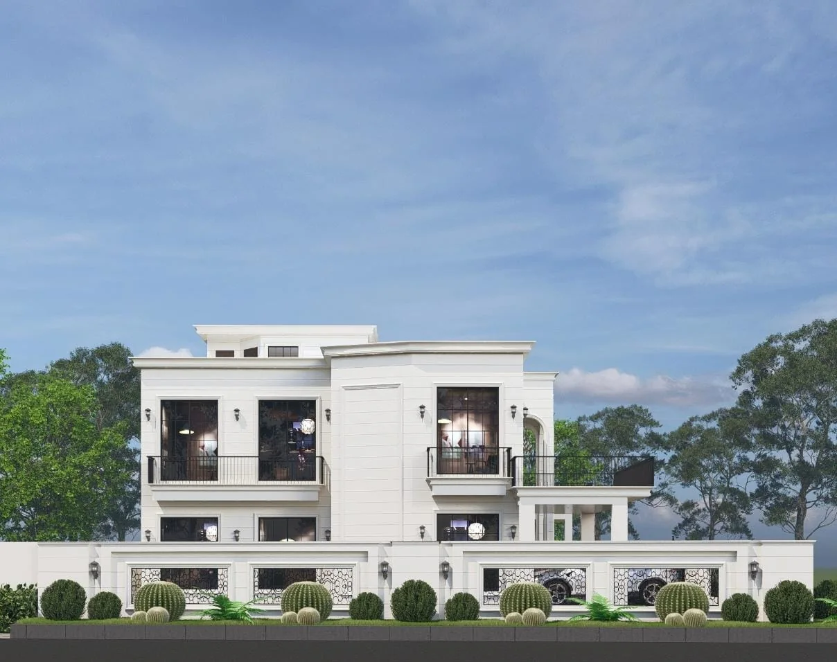 Ongoing luxury villa — daytime elevation